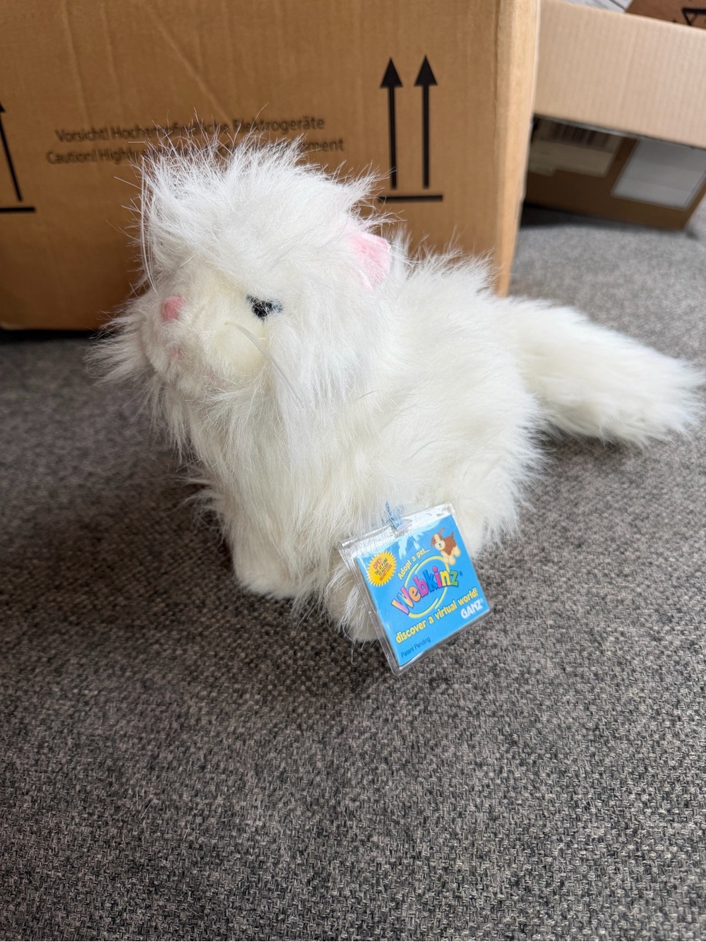 Webkinz Plush White Kitty with Tag - Soft Small Pet Toy